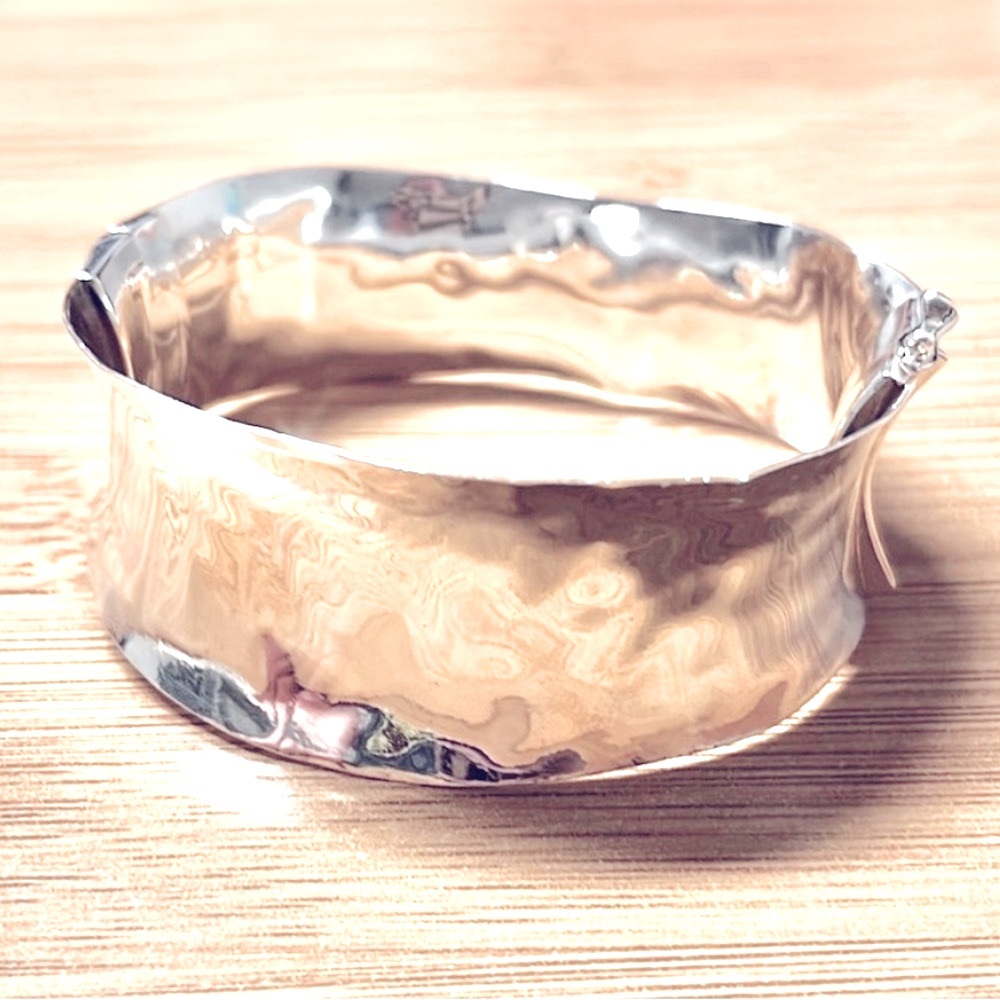 NEW Silpada Vintage Sterling Silver Sommelier Hammered Hinged.Bangle Bracelet - Picture 8 of 11